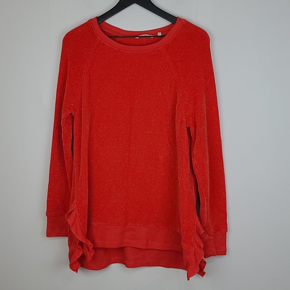 Soft Surroundings hot coral red chenille sz large